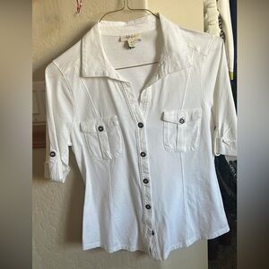 Style & Co. Crisp White Button-Up Blouse